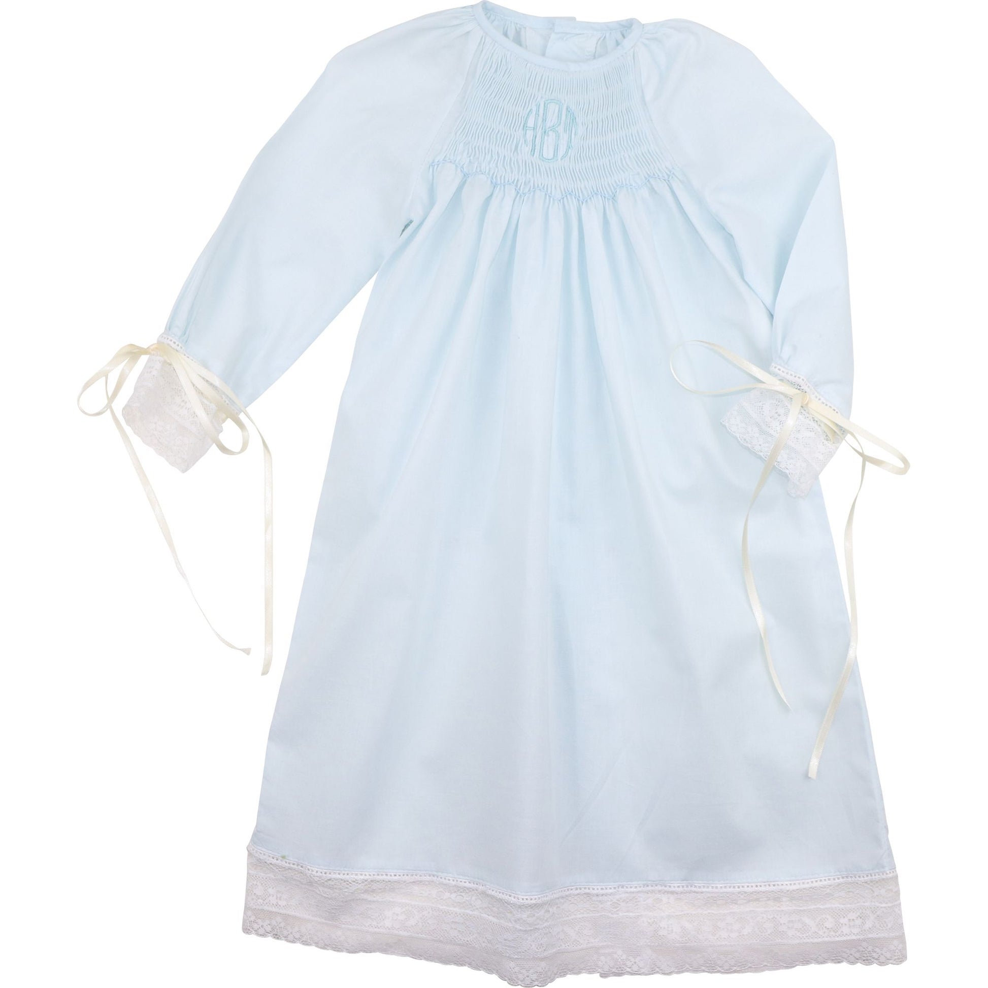 Blue Smocked Heirloom Baby Gown - Cecil & Lou Blue Smocked Heirloom Baby Gown - Cecil & Lou