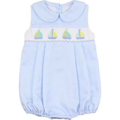 Blue Smocked Sailboats Bubble