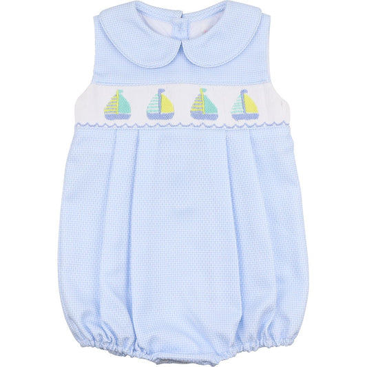 Blue Smocked Sailboats Bubble