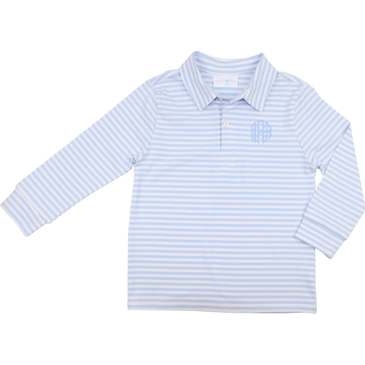 Blue Stripe Knit Polo Shirt