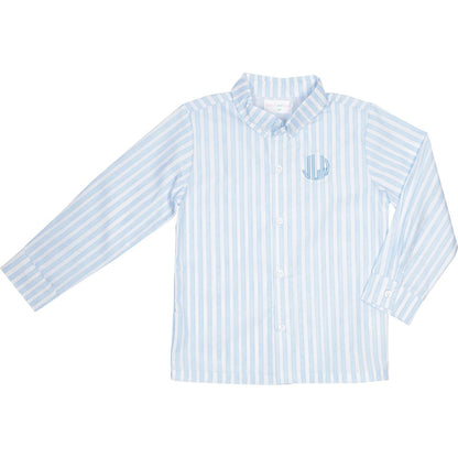 Blue Stripe Long Sleeved Button Down Shirt
