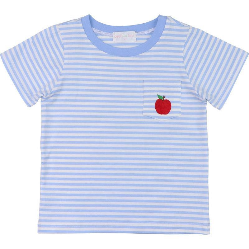Blue Striped Knit Apple Shirt