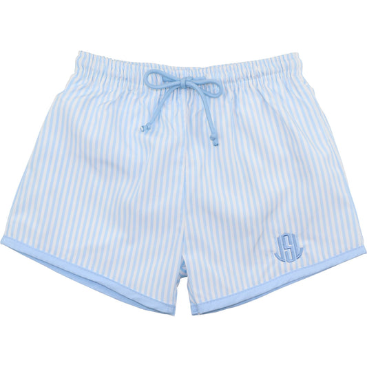 Blue Striped Swim Trunks