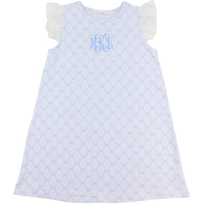 Blue Trellis Knit Dress