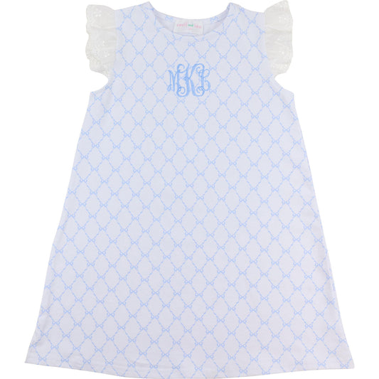 Blue Trellis Knit Dress