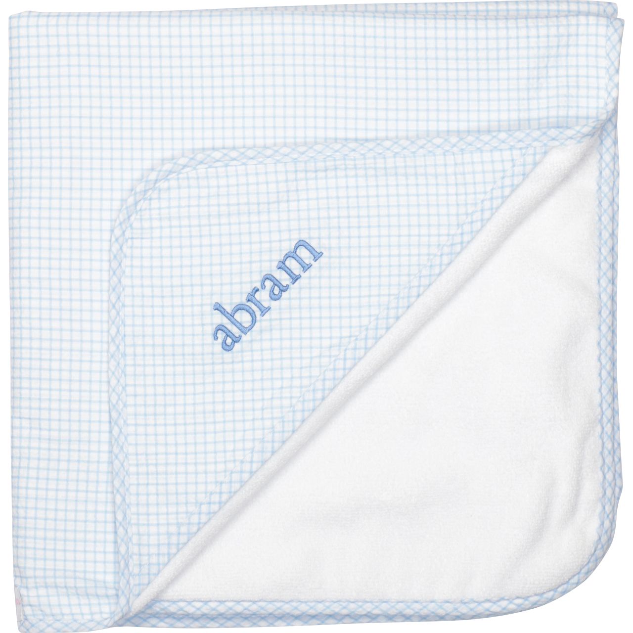 Blue Windowpane Hooded Towel