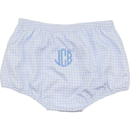 Blue Windowpane Swim Bloomers