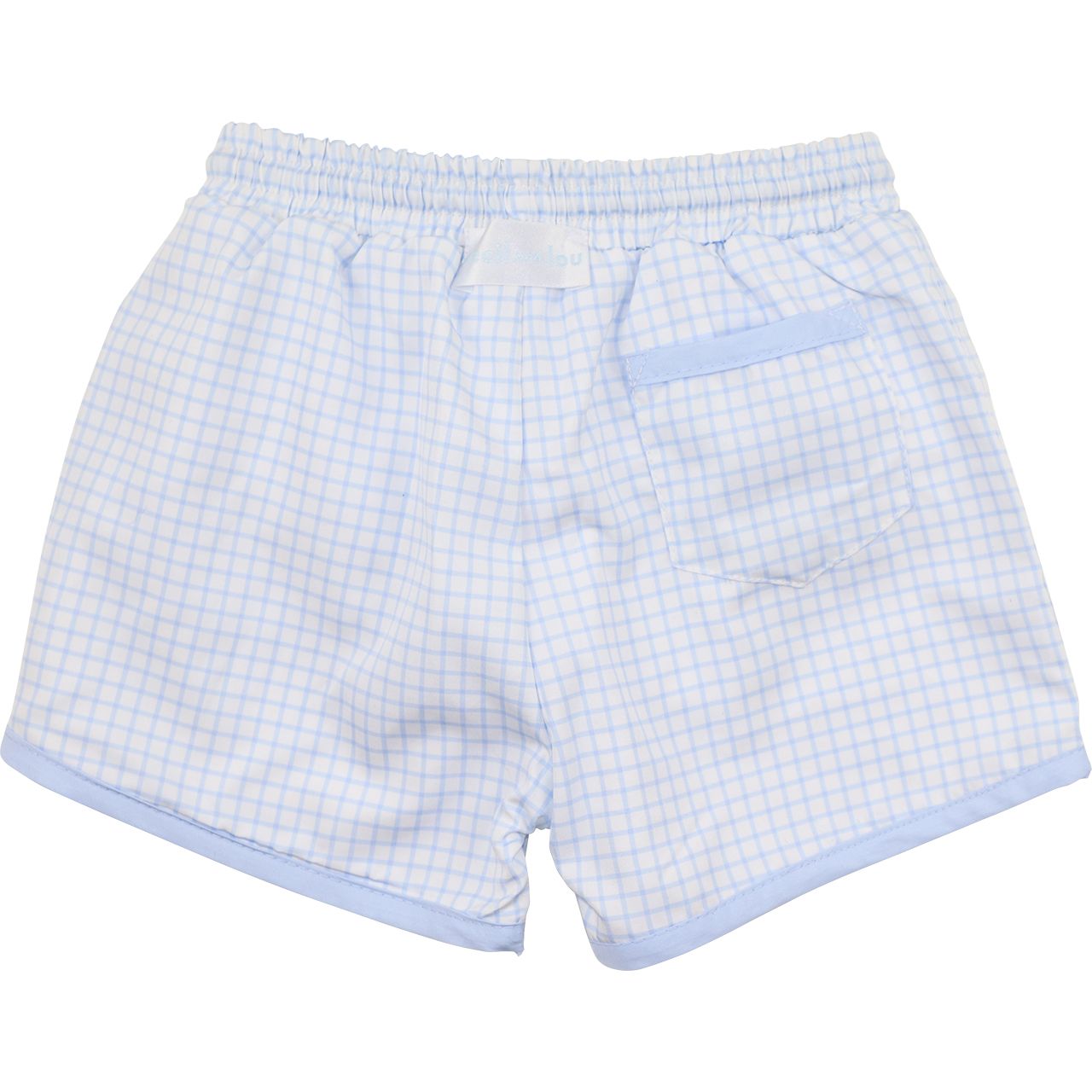 Blue Windowpane Swim Trunks