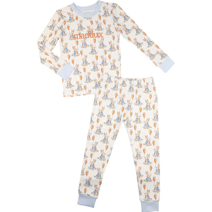 Bunny And Balloon Bamboo Knit Pajamas