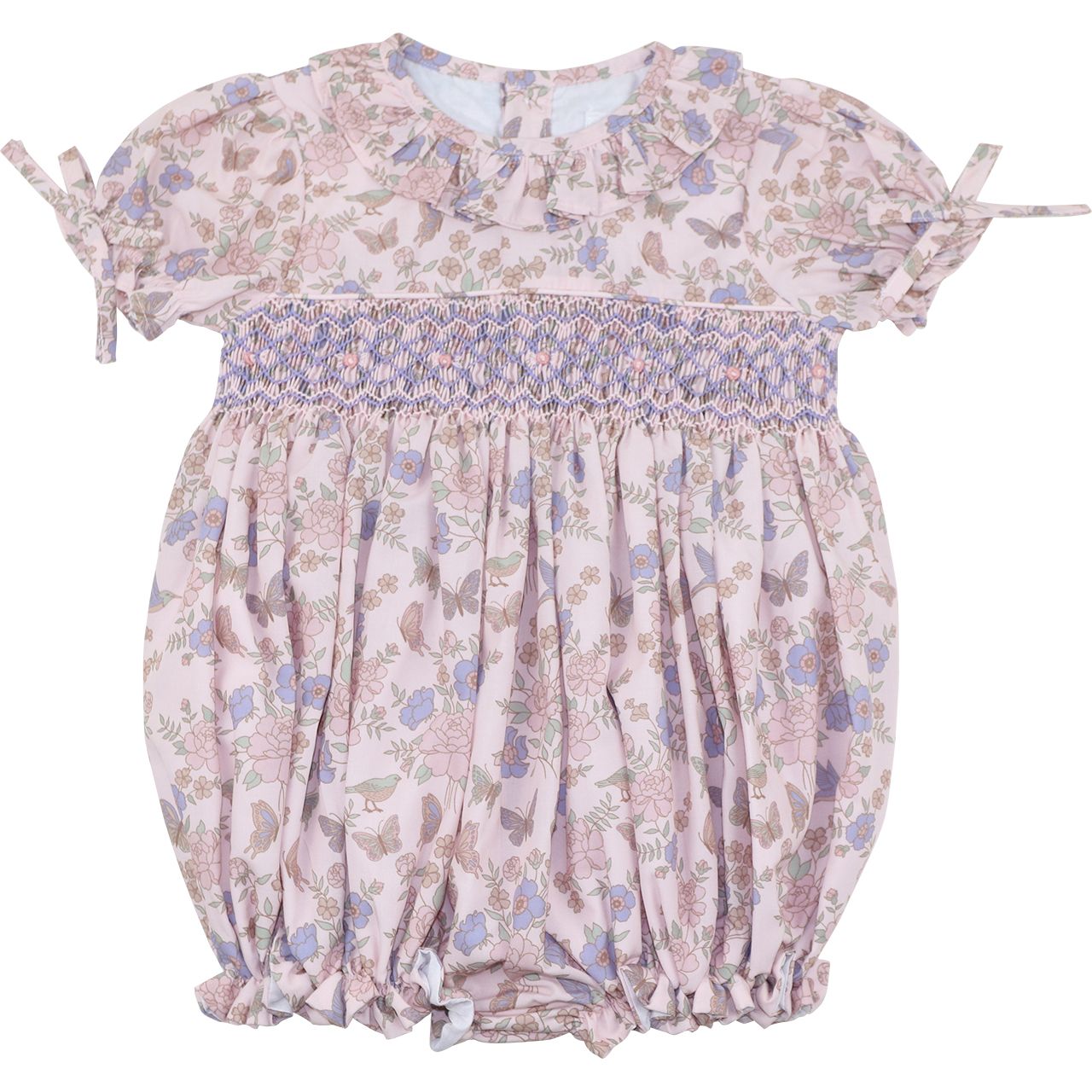Butterfly Floral Smocked Bubble