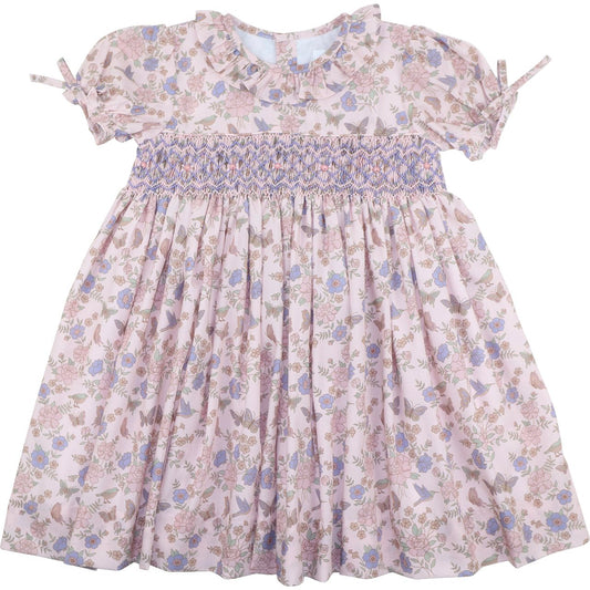 Butterfly Floral Smocked Dress