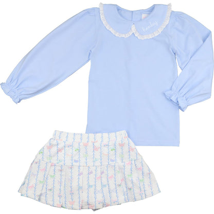 Butterfy Knit Tennis Skirt Set