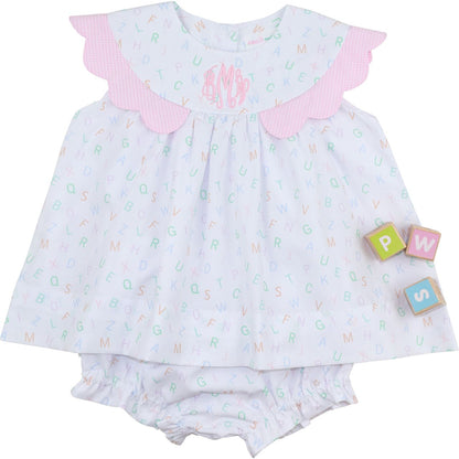 Pink Alphabet Diaper Set