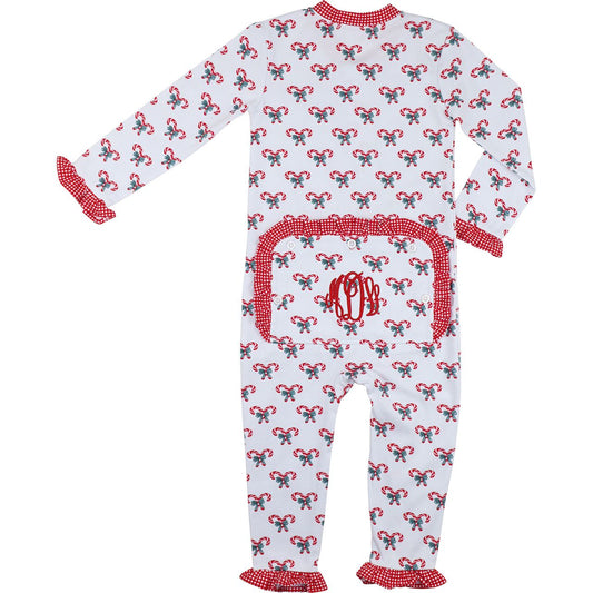 Candy Cane Knit Zipper Pajamas