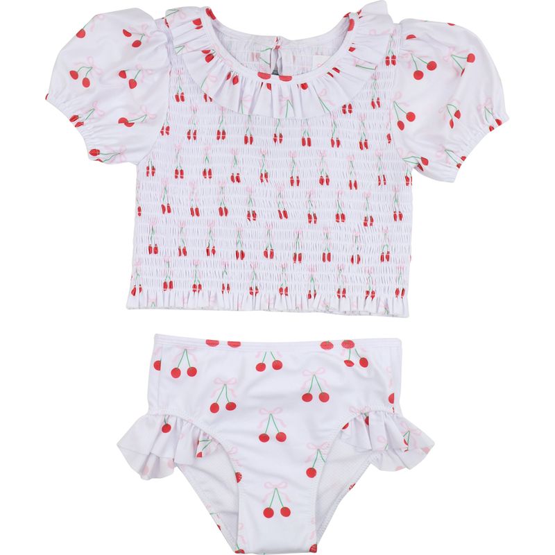 Cherry Print Ruched Swim Set