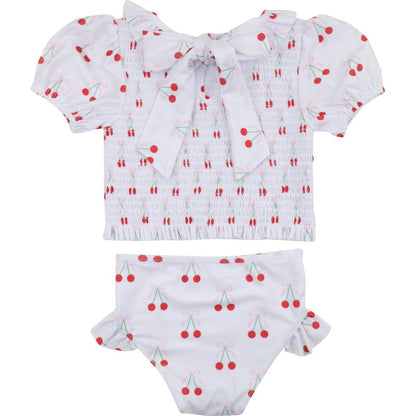 Cherry Print Ruched Swim Set