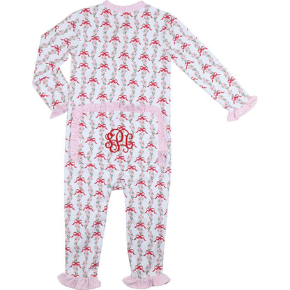 Christmas Bows Knit Zipper Pajamas
