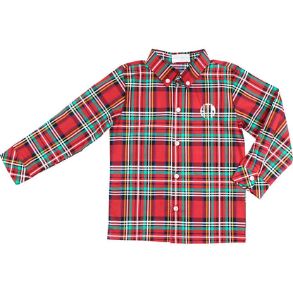 Christmas Plaid Button Down Shirt