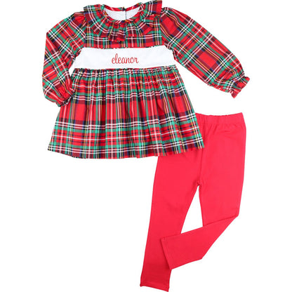Christmas Plaid Insert Legging Set