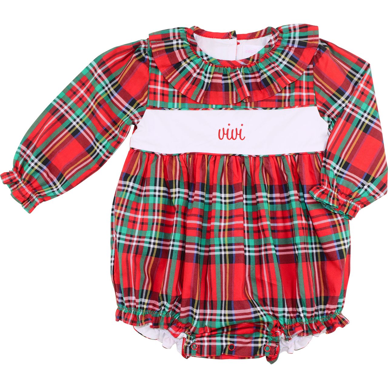 Christmas Plaid Insert Ruffle Bubble