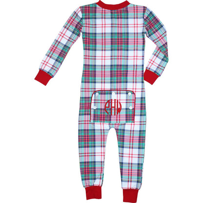 Christmas Plaid Knit Zipper Pajamas