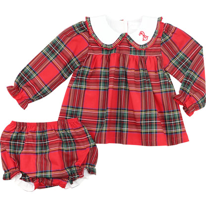 Christmas Plaid Ruffle Diaper Set