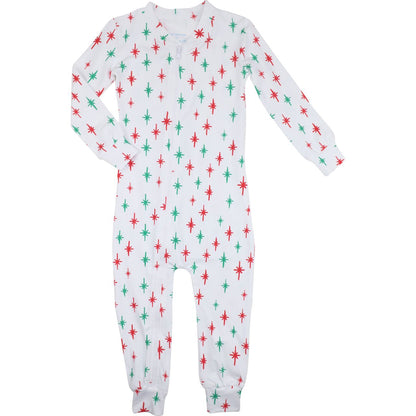 Christmas Stars Knit Zipper Pajamas