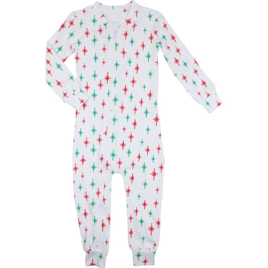 Christmas Stars Knit Zipper Pajamas