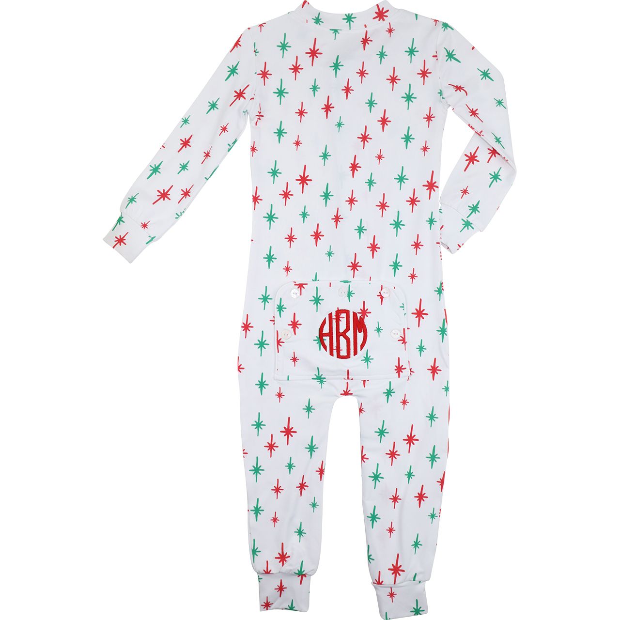Christmas Stars Knit Zipper Pajamas Back