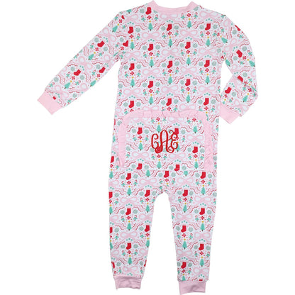 Christmas Stocking Knit Zipper Pajamas