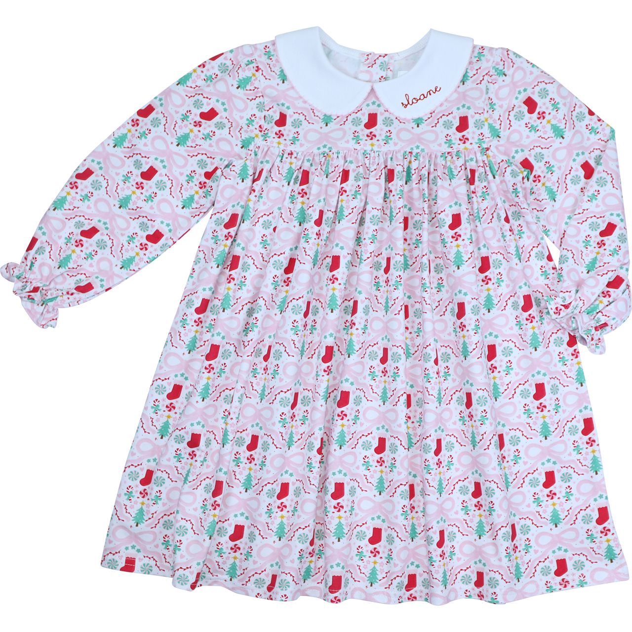 Christmas Stockings And Bows Knit Dress