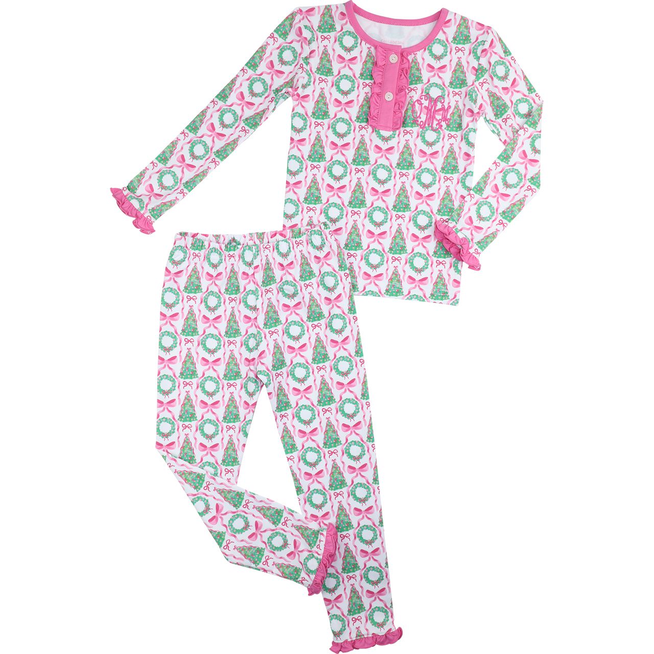 Christmas Tree And Wreath Knit Pajamas