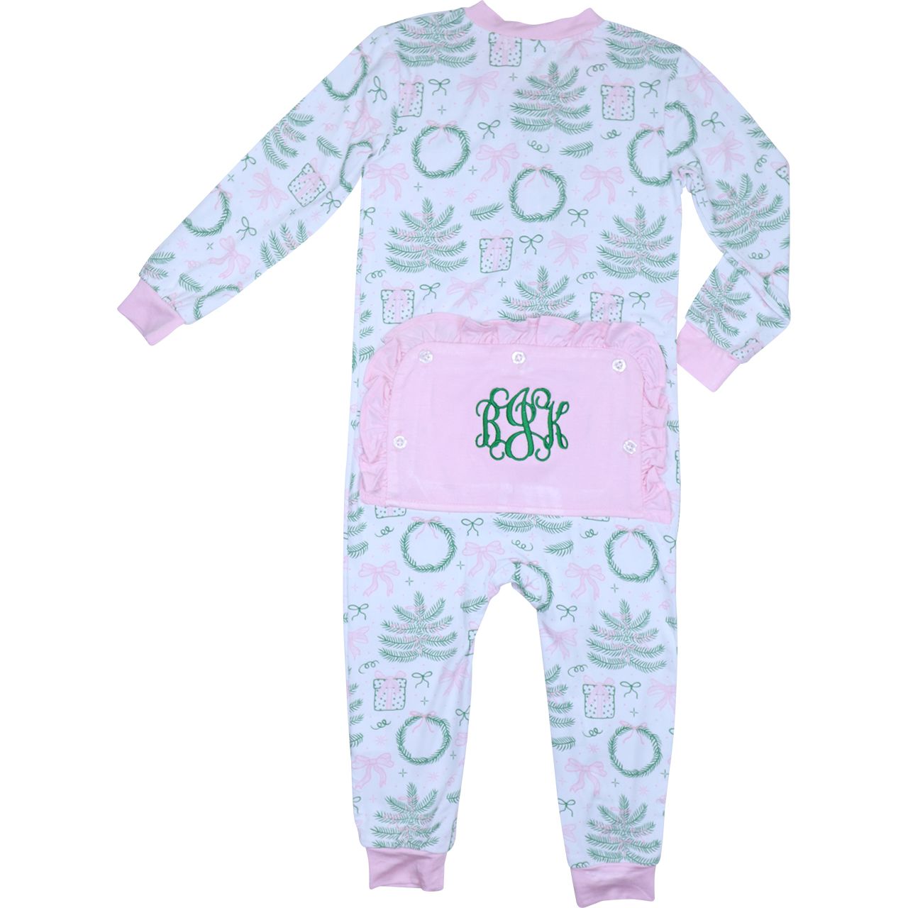 Christmas Wreaths Knit Zipper Pajamas