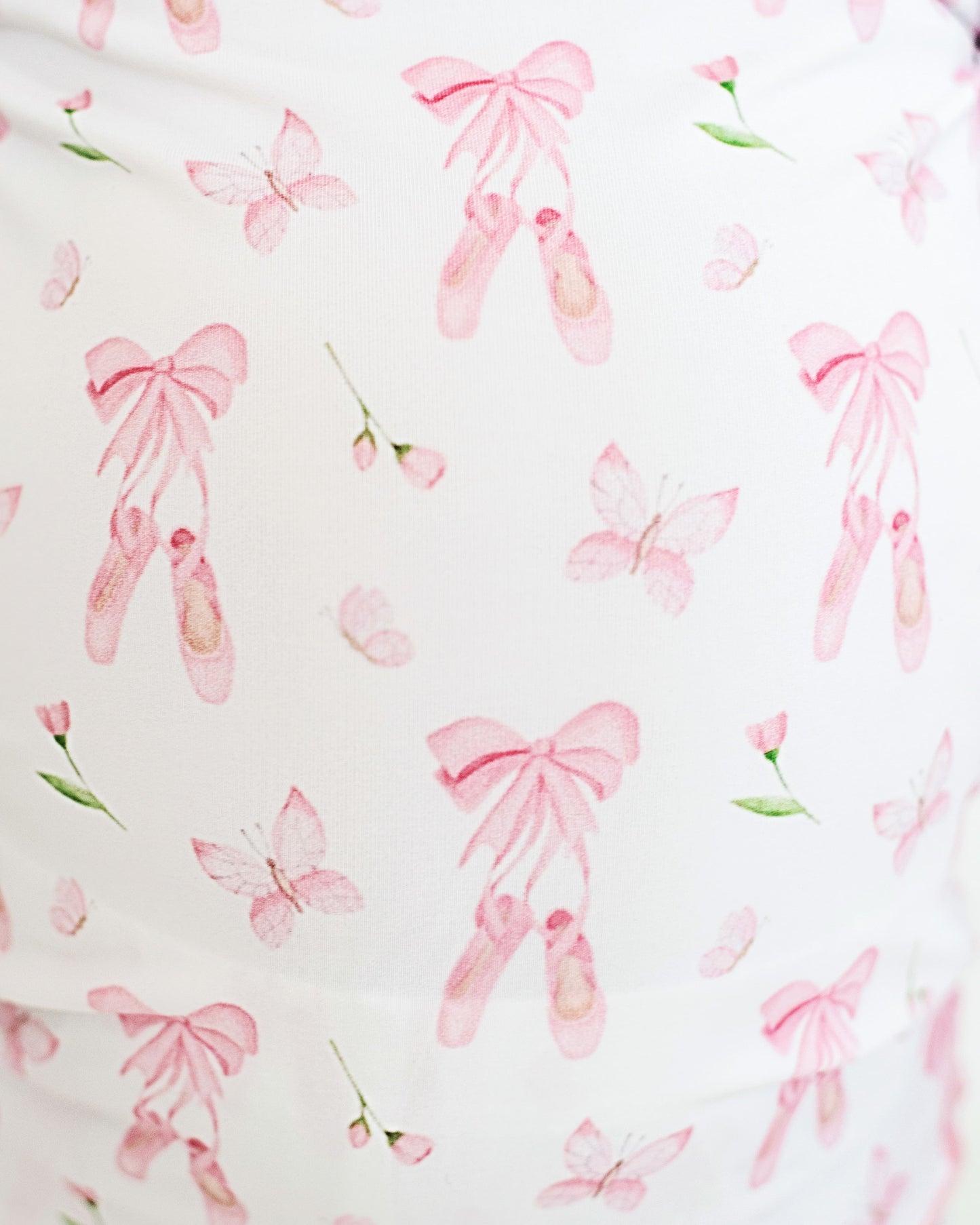 Close up of Pink Ballet Knit Pajamas