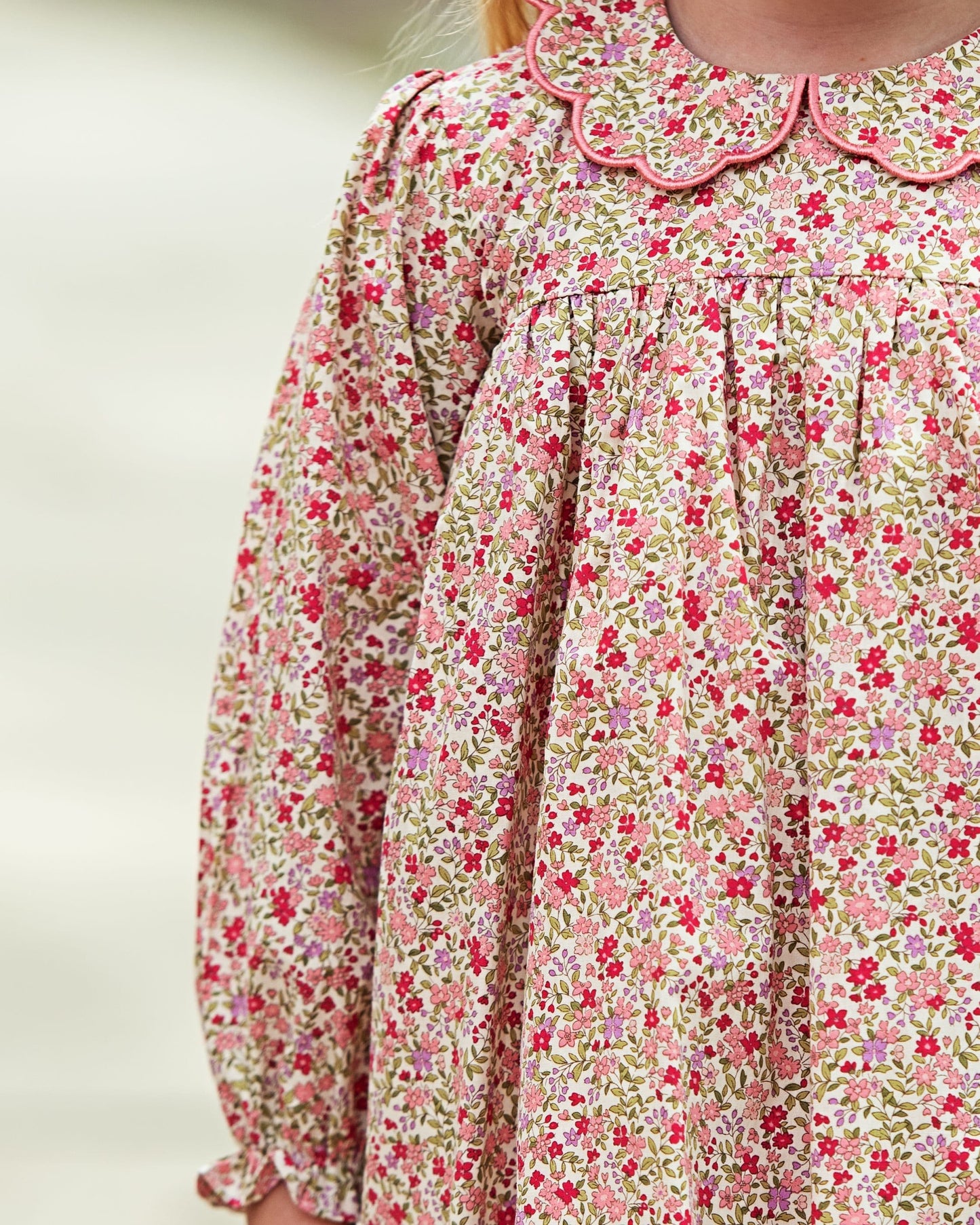 Close up of Pink Petite Floral Dress