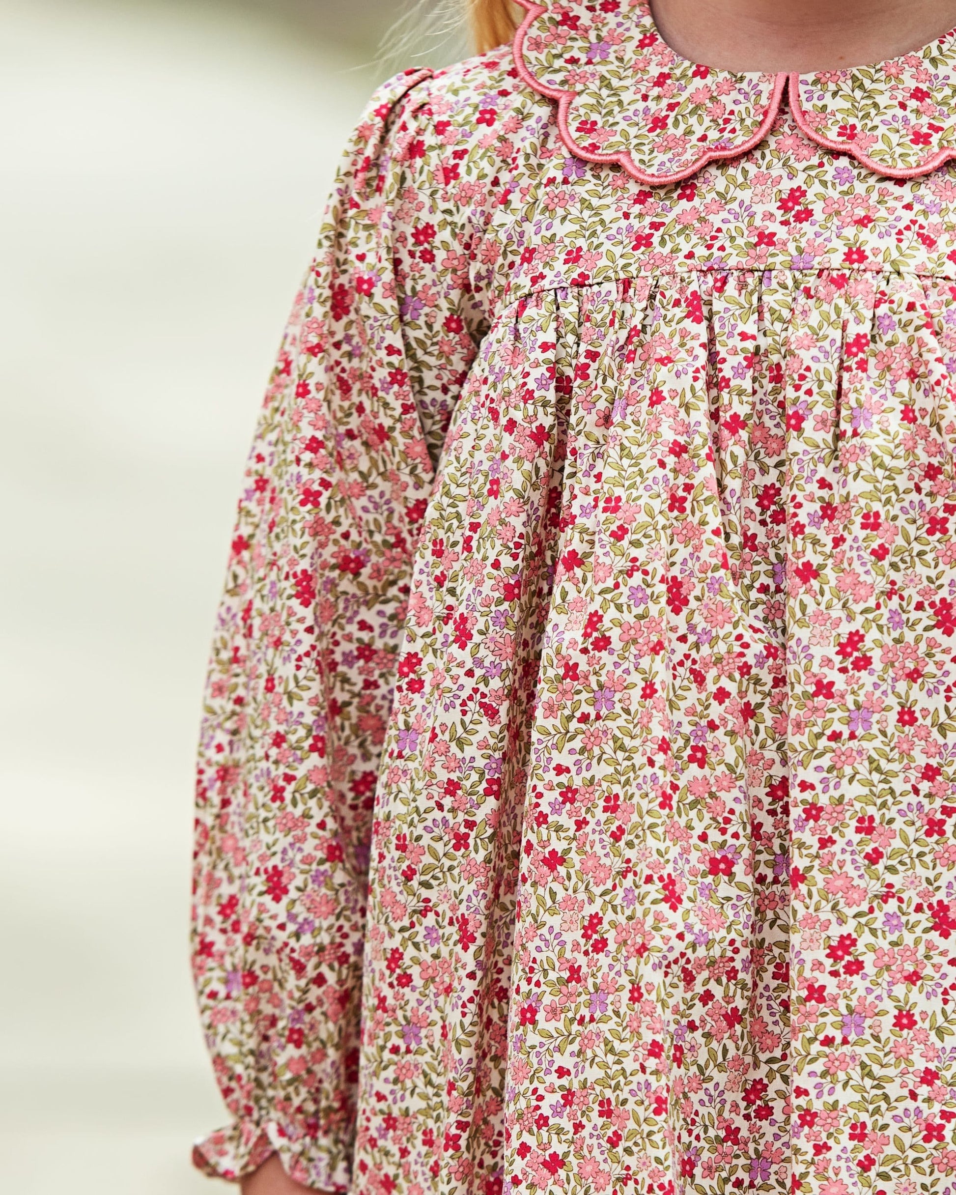 Close up of Pink Petite Floral Dress
