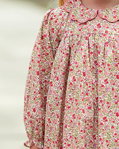 Close up of Pink Petite Floral Dress