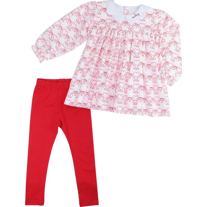 Corduroy Heart And Bow Legging Set