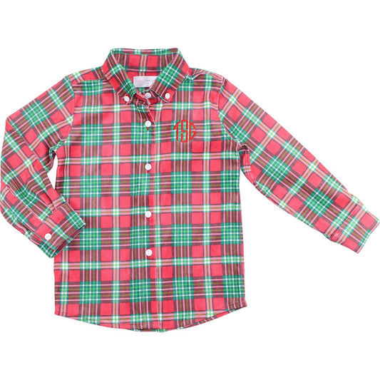 Corduroy Plaid Button Down Shirt