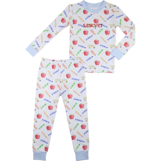Crayon And Apples Knit Pajamas