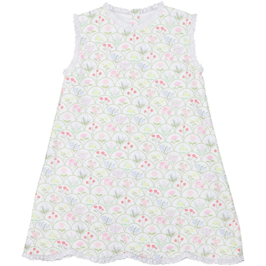 Garden Print Scalloped Hem Dress