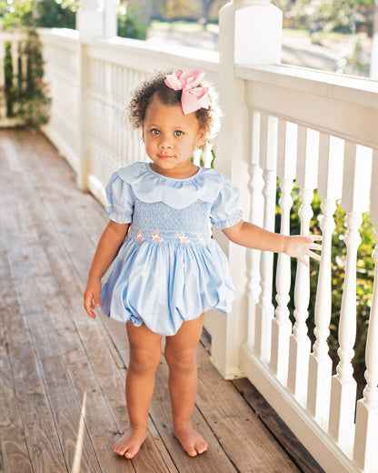 Blue Smocked Bunnies Bubble