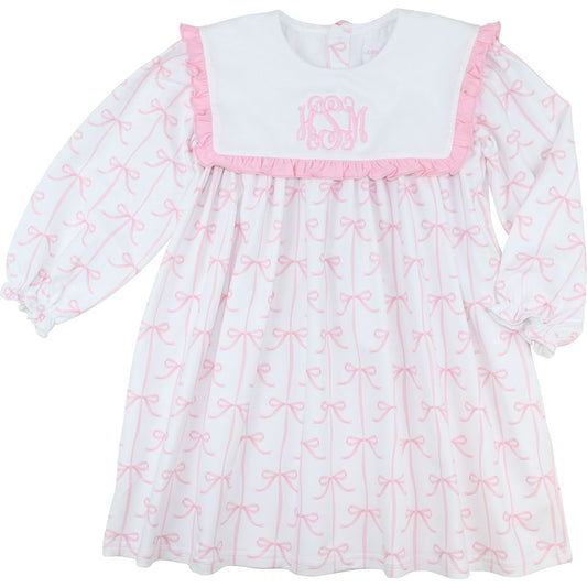 Pink Bow Knit Dress