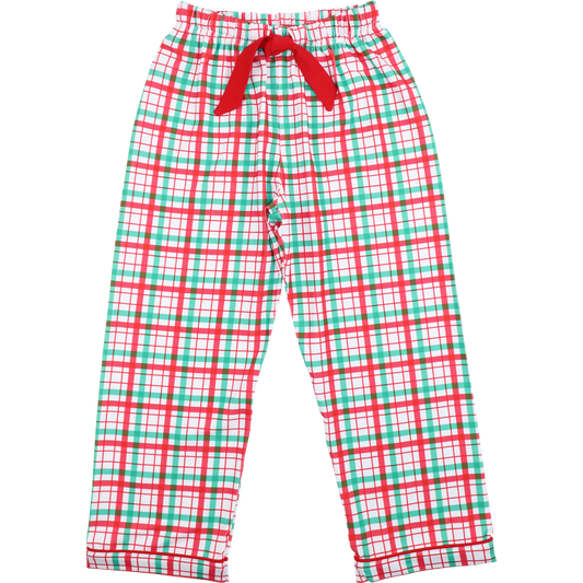 Green And Red Knit Plaid Pajama Pants