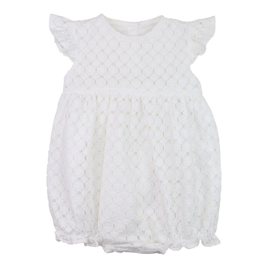 White Eyelet Angel Sleeve Bubble