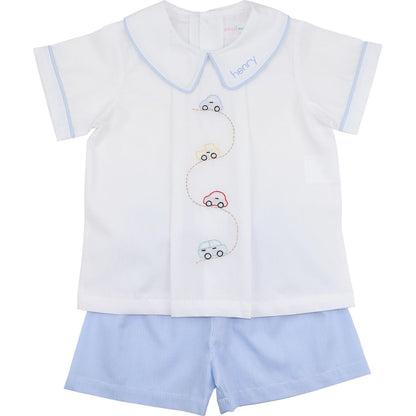 Embroidered Cars Short Set
