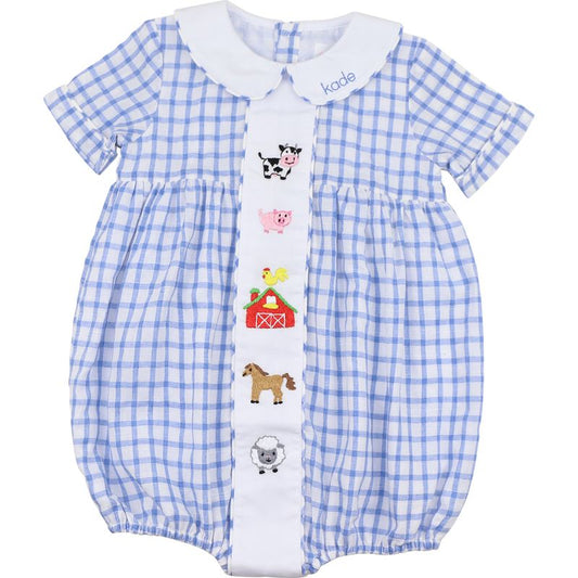 Embroidered Farm Animals Bubble