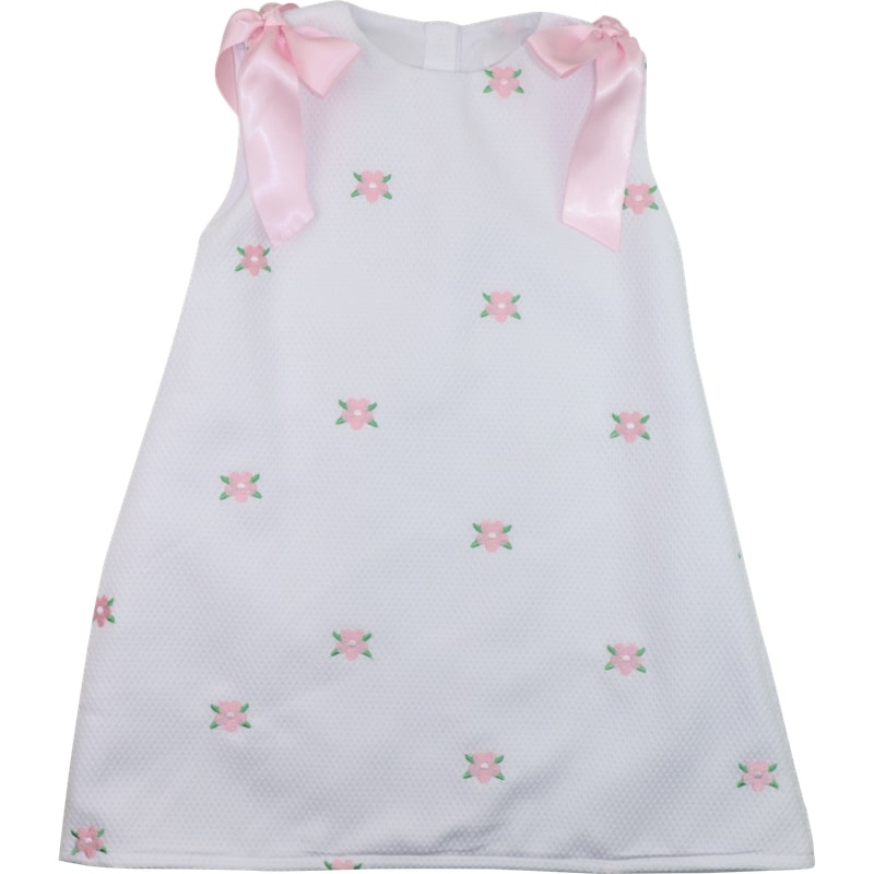 Embroidered Floral Honeycomb Dress