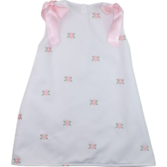 Embroidered Floral Honeycomb Dress