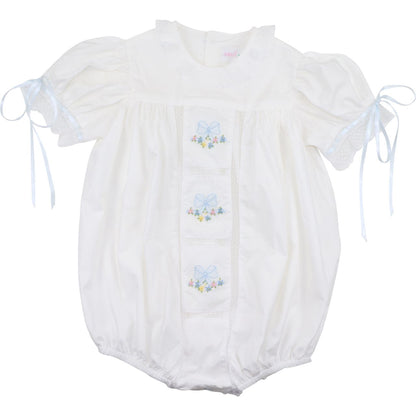 Embroidered Flower And Bow Heirloom Bubble